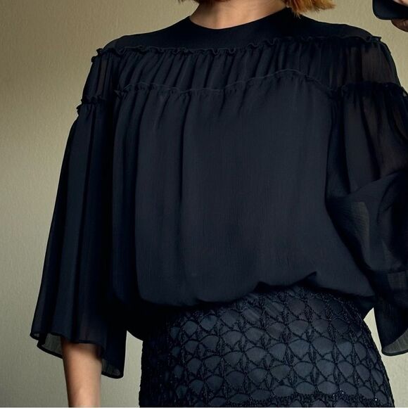 Alice+Olivia Black  Blouse Size XS - Picture 1 of 9